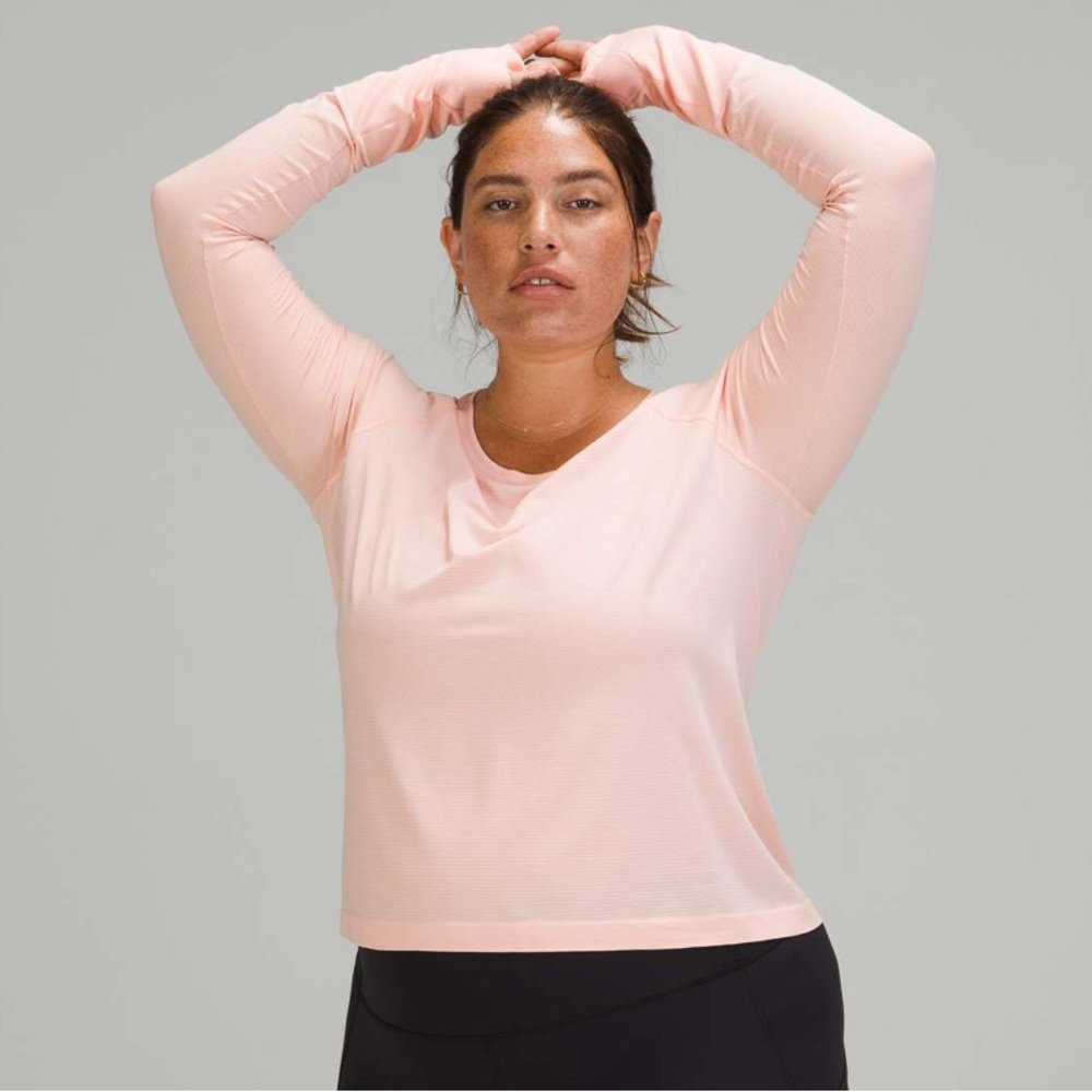 Lululemon swiftly tech long sleeve 2.0 in pink mist race length